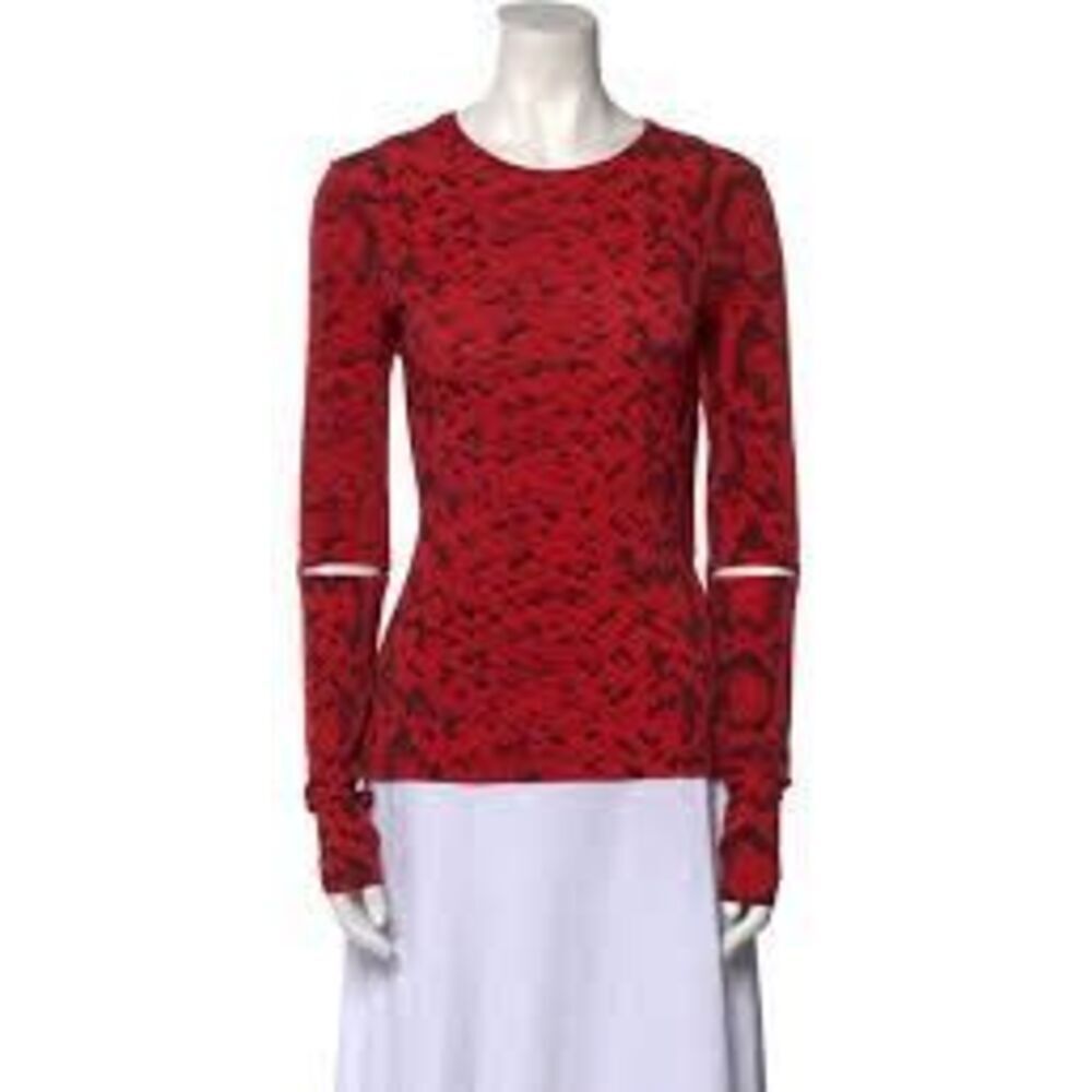 Preen By Thornton Bregazzi Stretch Red Serpent Long Sleeve Top NEW NWT